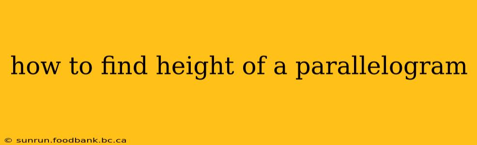 how to find height of a parallelogram