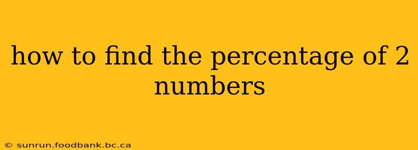 how to find the percentage of 2 numbers