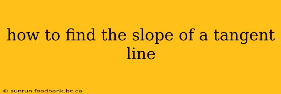 how to find the slope of a tangent line