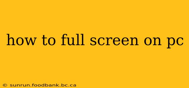 how to full screen on pc