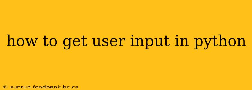 how to get user input in python