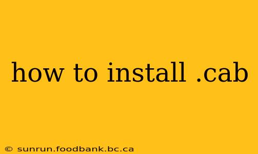 how to install .cab