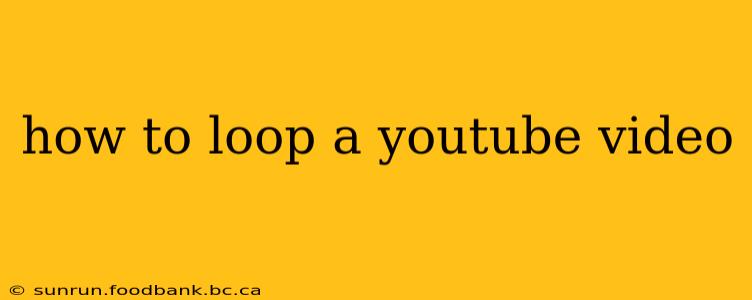 how to loop a youtube video