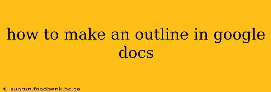 how to make an outline in google docs
