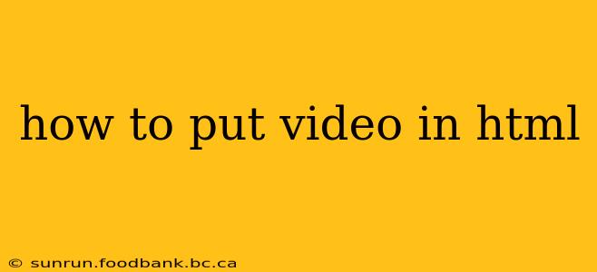 how to put video in html