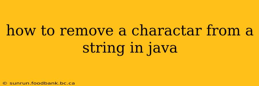 how to remove a charactar from a string in java
