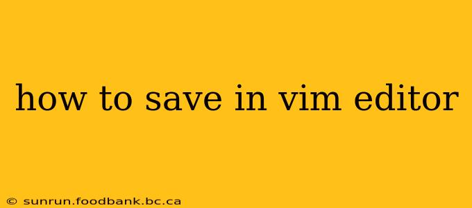 how to save in vim editor