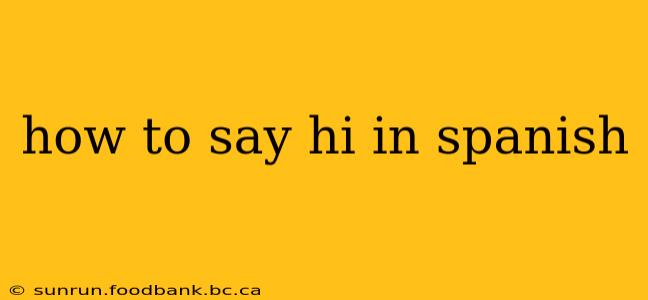 how to say hi in spanish