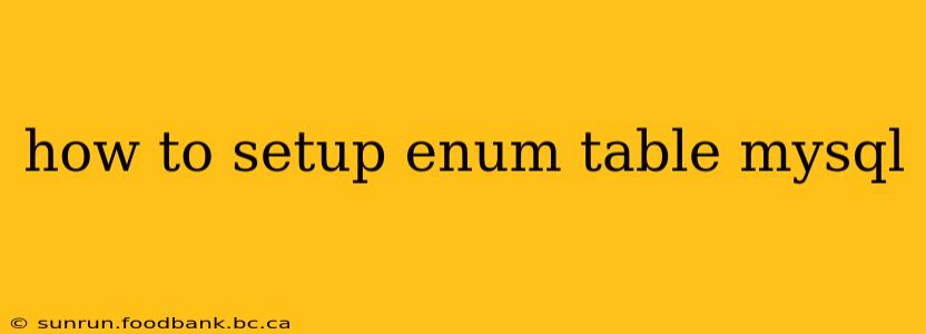 how to setup enum table mysql
