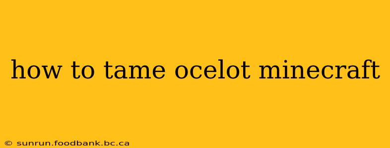 how to tame ocelot minecraft