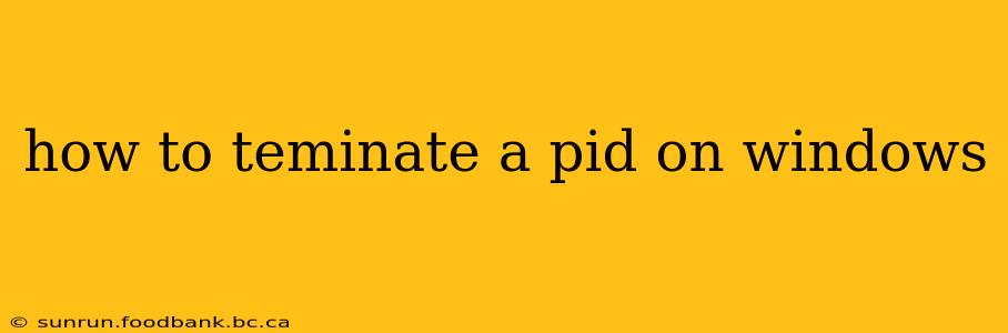 how to teminate a pid on windows