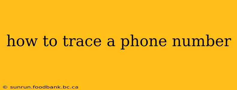 how to trace a phone number