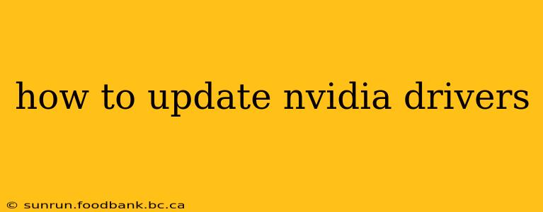how to update nvidia drivers