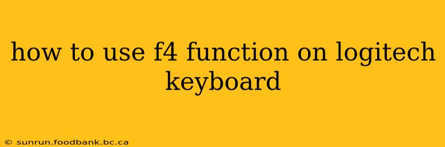 how to use f4 function on logitech keyboard