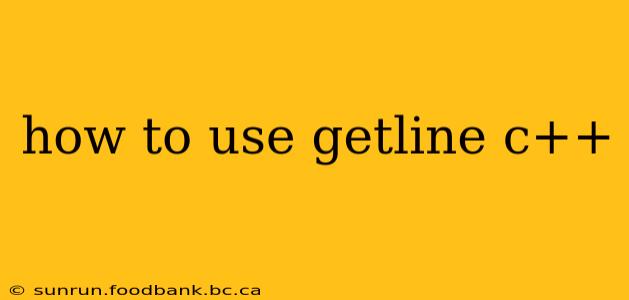 how to use getline c++