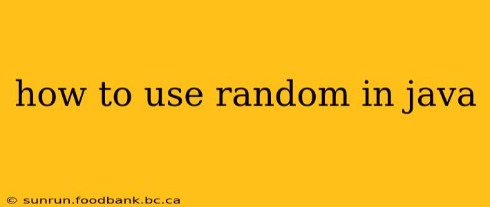 how to use random in java