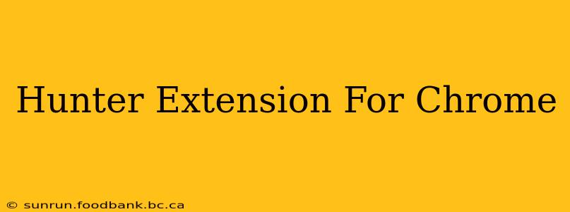 Hunter Extension For Chrome