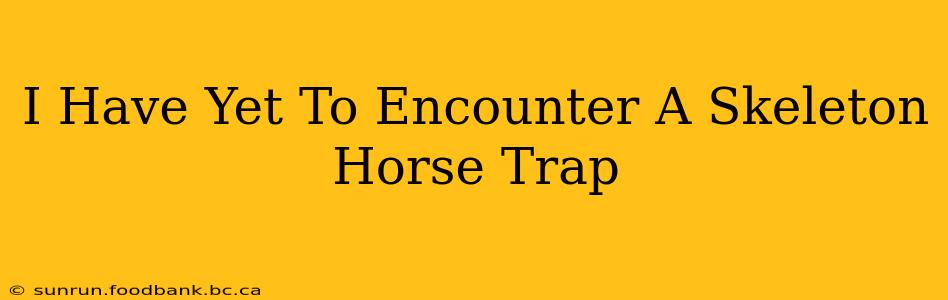 I Have Yet To Encounter A Skeleton Horse Trap