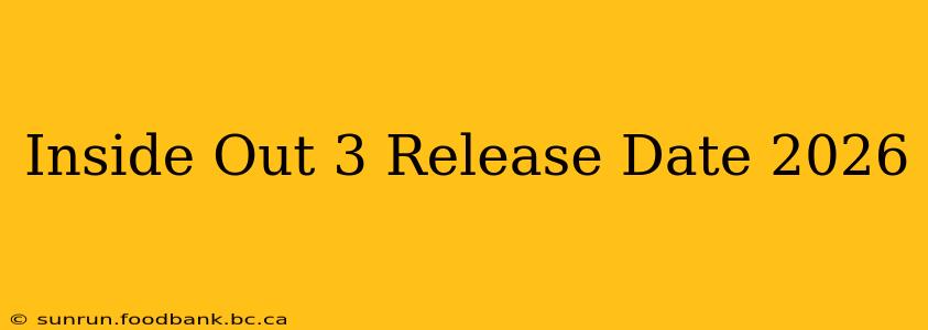 Inside Out 3 Release Date 2026