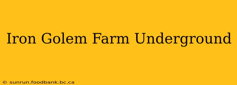Iron Golem Farm Underground