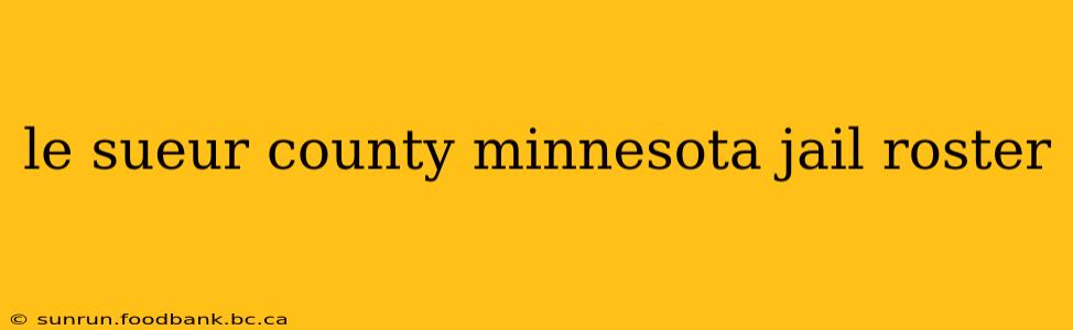 le sueur county minnesota jail roster