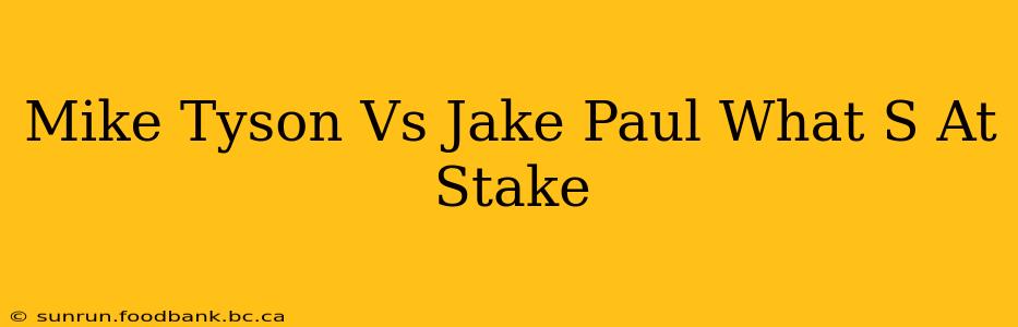 Mike Tyson Vs Jake Paul What S At Stake
