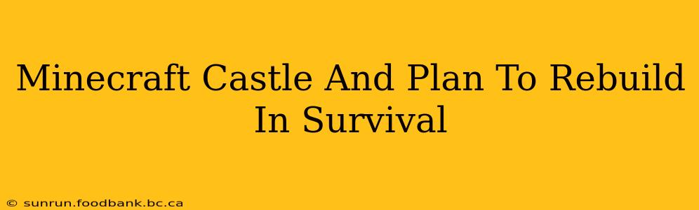 Minecraft Castle And Plan To Rebuild In Survival