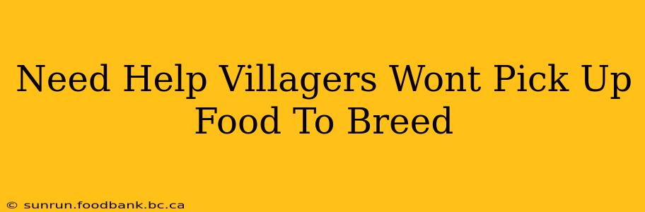 Need Help Villagers Wont Pick Up Food To Breed