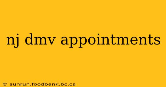 nj dmv appointments