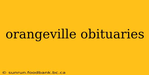 orangeville obituaries