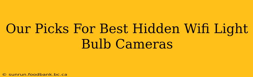 Our Picks For Best Hidden Wifi Light Bulb Cameras