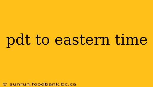 pdt to eastern time