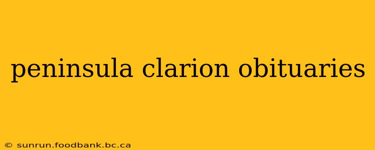 peninsula clarion obituaries