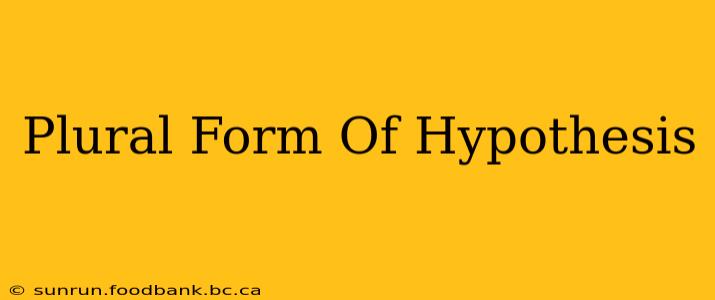 Plural Form Of Hypothesis