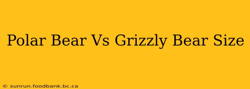 Polar Bear Vs Grizzly Bear Size