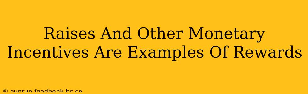 Raises And Other Monetary Incentives Are Examples Of Rewards