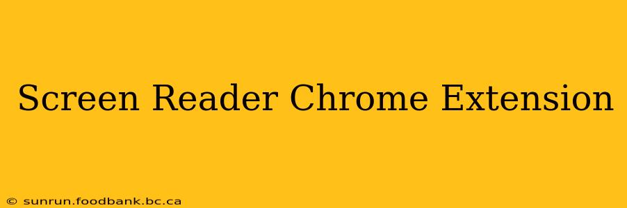 Screen Reader Chrome Extension