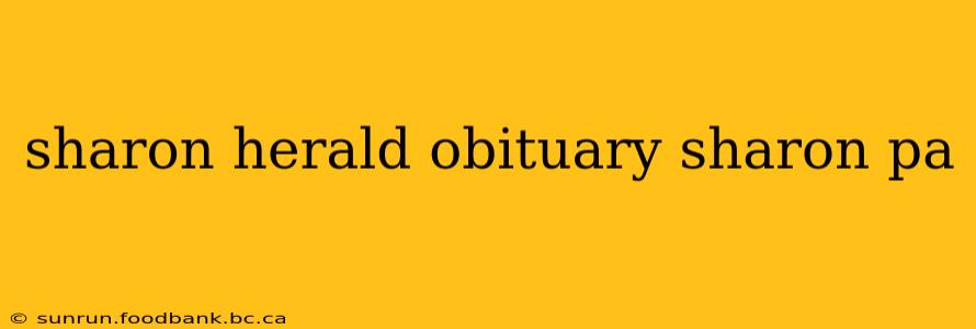 sharon herald obituary sharon pa