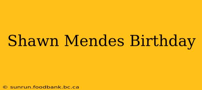 Shawn Mendes Birthday