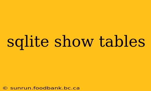 sqlite show tables