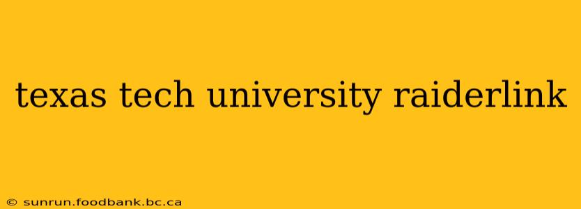 texas tech university raiderlink