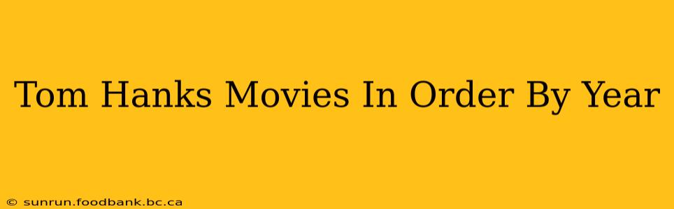 Tom Hanks Movies In Order By Year