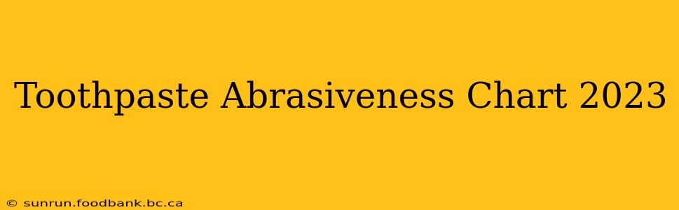 Toothpaste Abrasiveness Chart 2023