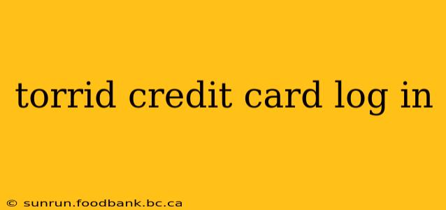 torrid credit card log in