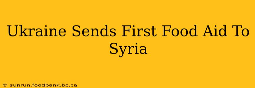 Ukraine Sends First Food Aid To Syria