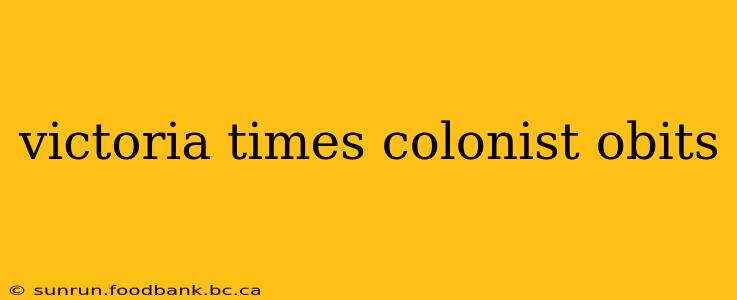 victoria times colonist obits