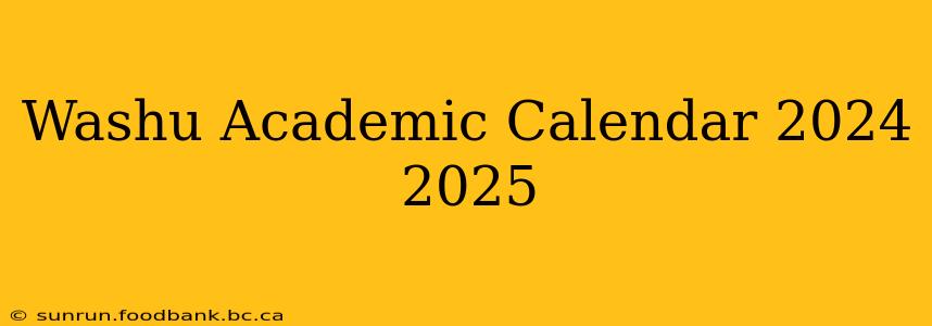 Washu Academic Calendar 2024 2025