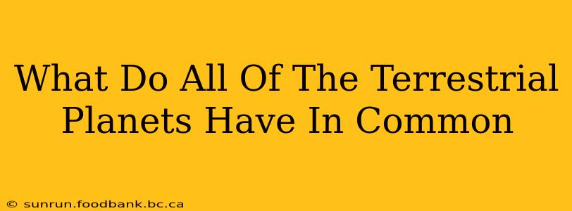 What Do All Of The Terrestrial Planets Have In Common