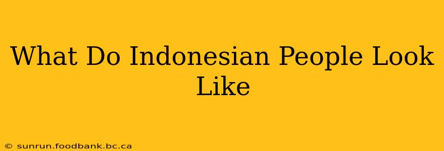 What Do Indonesian People Look Like