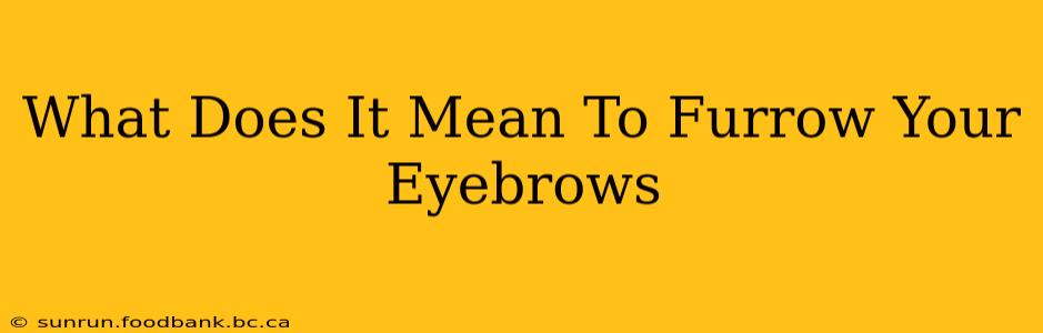 What Does It Mean To Furrow Your Eyebrows
